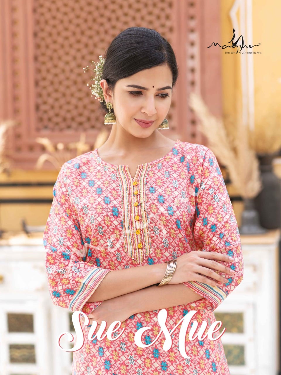 Mayur Sue Mue Fancy Ethnic Wear Rayon Printed Designer Kurti With Pant Collection